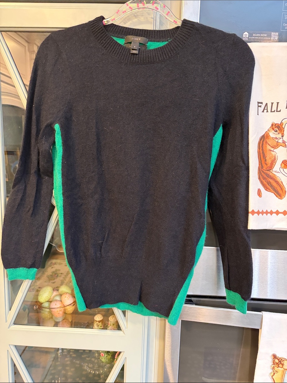 J. Crew Vintage Navy Green Cashmere Sweater Small